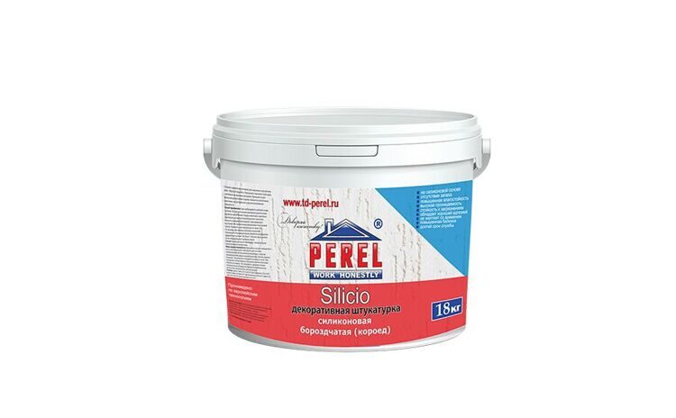 Силиконовая декоративная штукатурка Perel Silicio Короед 2,0 мм, база В, 18 кг