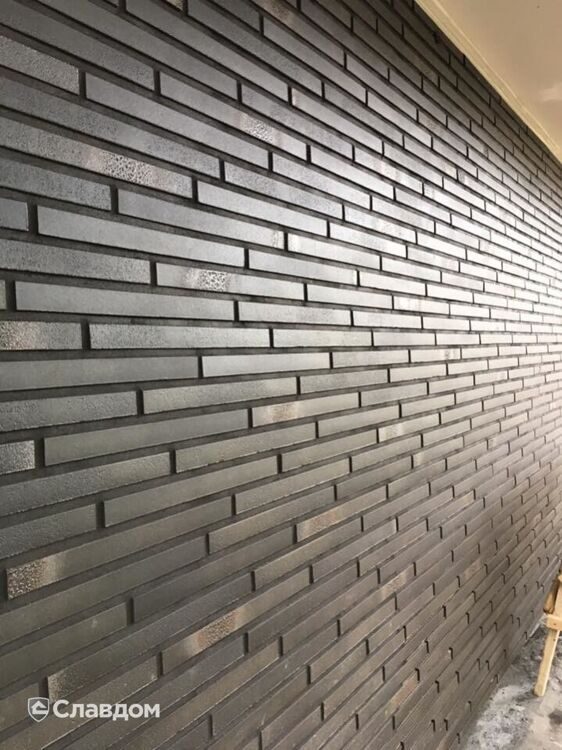 Клинкерная плитка Stroeher Riegel 50 456 schwarz-blau шероховатая, 490*40*14 мм